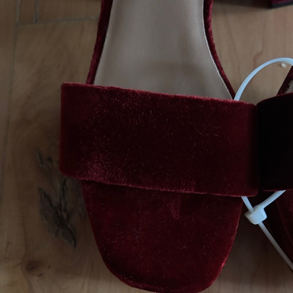 Banana Republic Deep Red Velvet Platform Heels - Picture 4 of 4